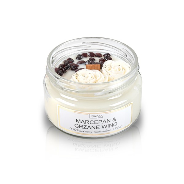 Świeca sojowa zapachowa w formie szklanej «Stone» Marcepan & Grzane wino Świeca sojowa zapachowa w formie szklanej «Stone» Marcepan & Grzane wino