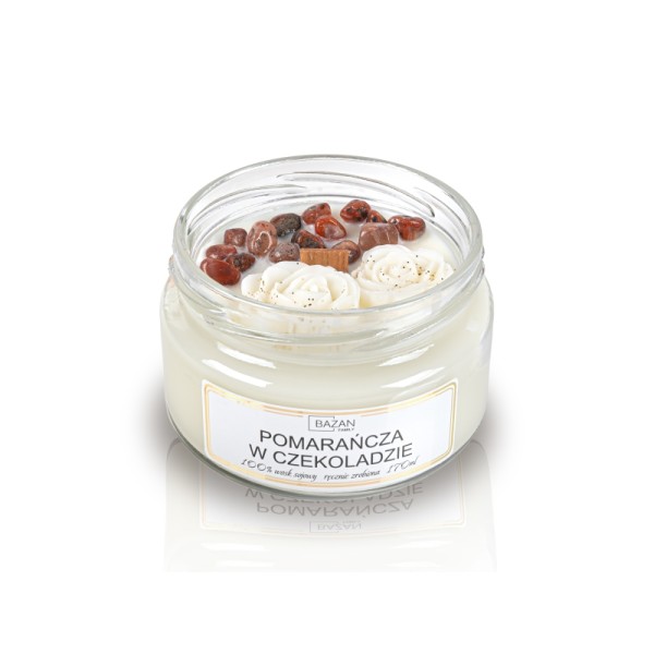 Świeca sojowa zapachowa w formie szklanej «Stone» Pomarańcza w czekoladzie Świeca sojowa zapachowa w formie szklanej «Stone» Pomarańcza w czekoladzie