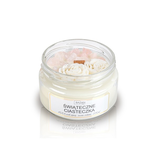 Świeca sojowa zapachowa w formie szklanej «Stone» Świąteczne ciasteczka Świeca sojowa zapachowa w formie szklanej «Stone» Świąteczne ciasteczka