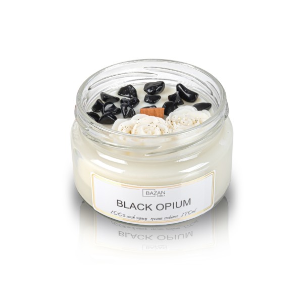 Świeca sojowa zapachowa w formie szklanej «Stone» Black Opium
